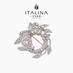 高檔女胸花別針配飾設計感小眾配飾 伊泰蓮娜花朵胸針精致時尚