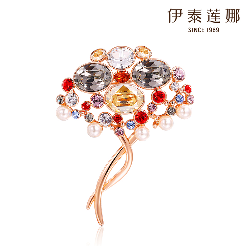 伊泰莲娜女胸针女饰品胸花生日礼物送母亲花朵元素记物有小众气质
