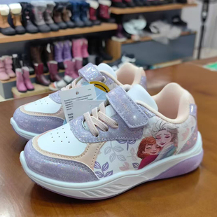 外贸冰雪奇缘儿童运动鞋女童卡通休闲鞋 皮面运动童鞋 2385