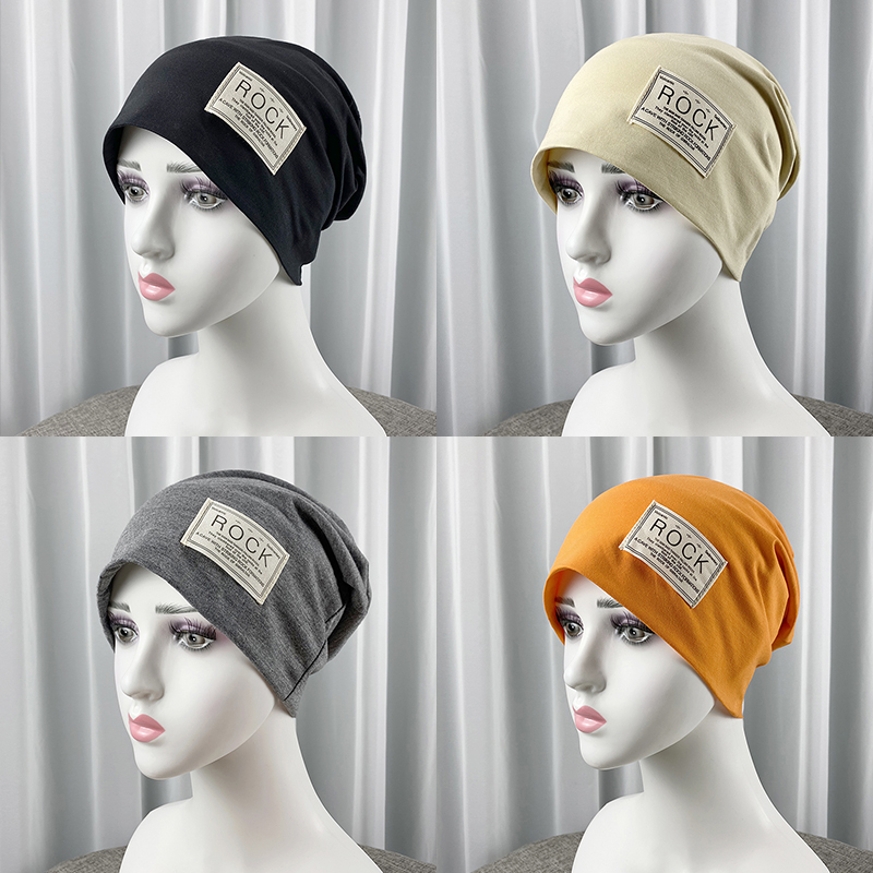 堆堆帽女套头帽秋冬帽子户外时尚头巾帽秋季纯棉睡帽男产后遮阳帽