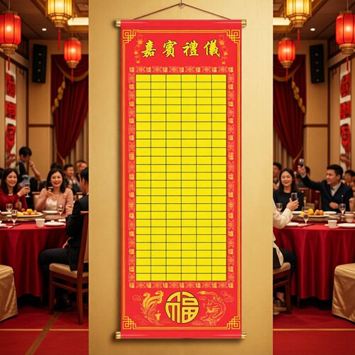 婚礼嘉宾礼仪单礼金挂墙礼记录联