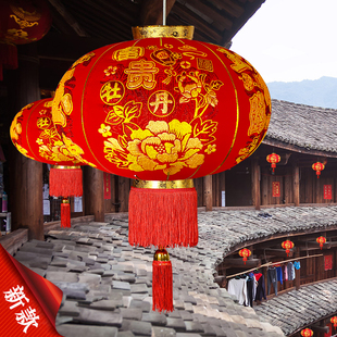 马年新款代代有福节日灯带灯烫金大红灯笼绒布添丁进财阳台乔迁灯