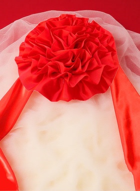 结婚迎亲车队大红花球4S4s店新车展红绸缎亮面平板托盘花迎亲花