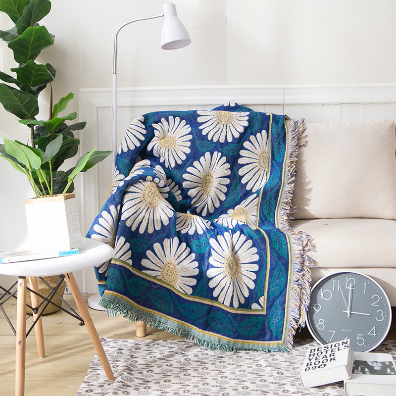 小雏菊沙发罩全包万能套四季款沙发巾高级感毛毯加厚冬季沙发毯