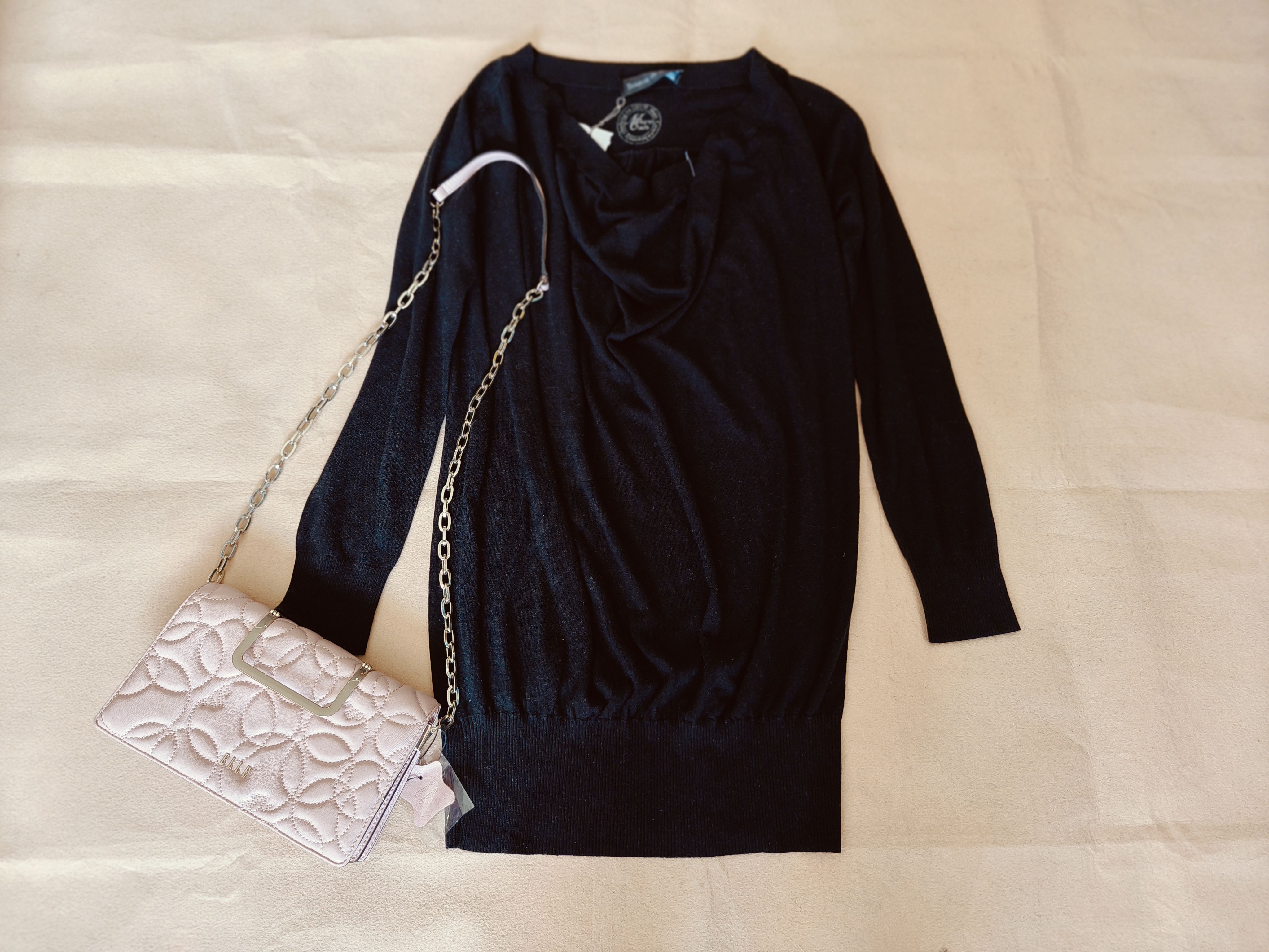 秋冬季新品纯色通勤套头长袖中长款女士针织衫‘