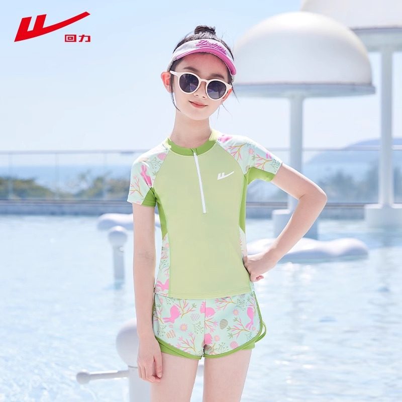 回力儿童泳衣女孩2026新款宝宝分体女童游泳衣中大童训练泳装