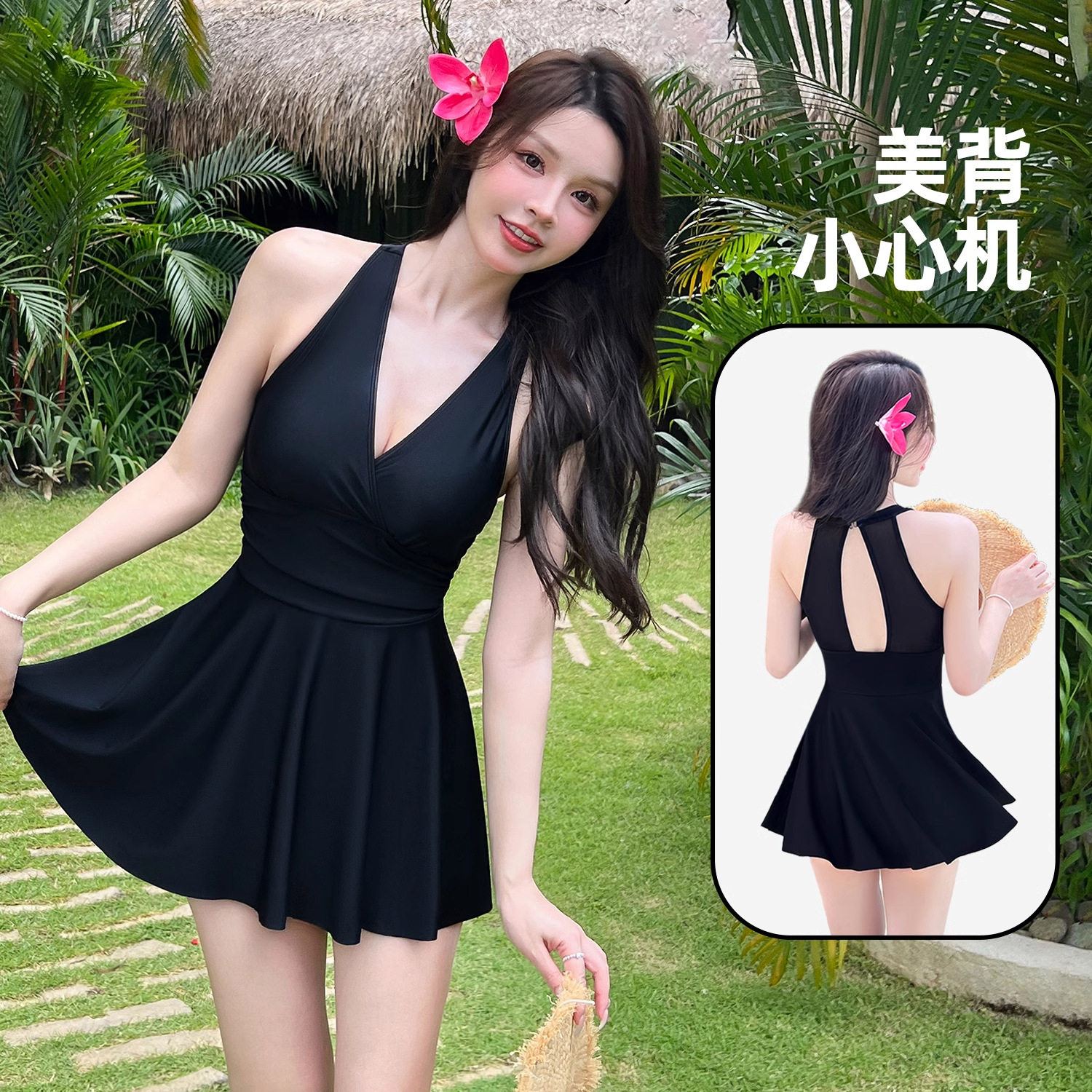 泳衣女2025新款显瘦遮肚性感连体泳衣裙泡温泉游泳专用裙式泳装