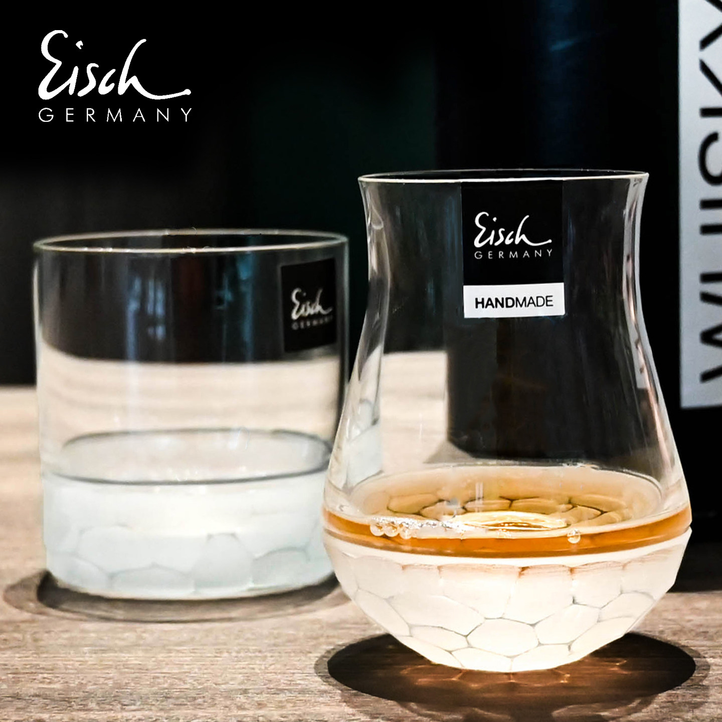 EISCH德国进口欧式高档手工磨砂石纹水晶玻璃威士忌洋酒杯啤酒杯