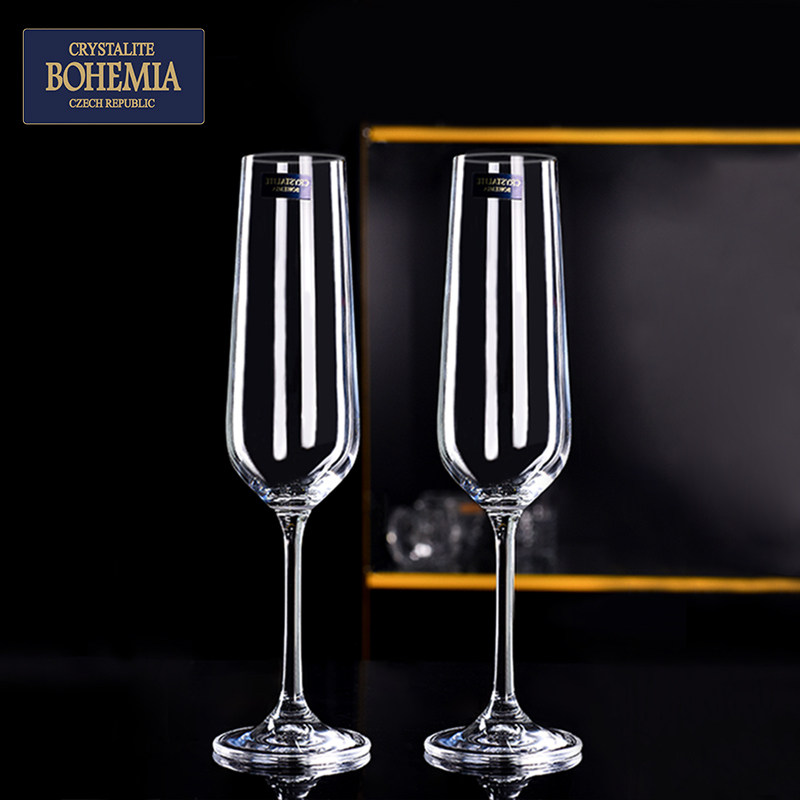 捷克进口无铅水晶高脚杯葡萄酒红酒杯定制刻字送礼香槟杯家用套装
