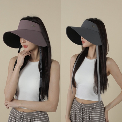 新款空顶防晒帽子女夏季大帽檐可折叠遮阳帽防紫外线太阳帽男