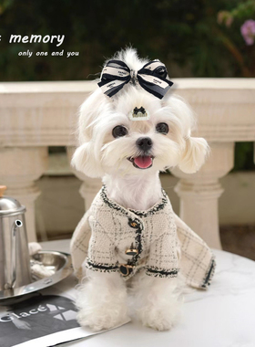 小香风优雅可爱宠物发夹新款手作BB夹狗狗猫咪珍珠发夹梳蝴蝶结