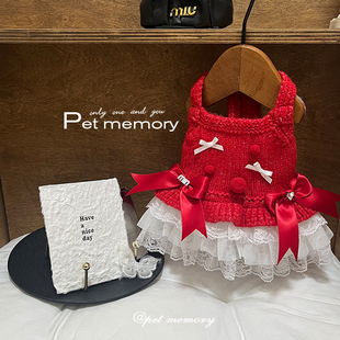 INS新款马尔济斯狗狗年装长袖毛衣秋冬猫咪毛绒外套宠物