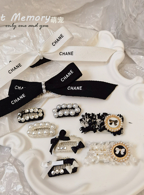 手工迷你碎发宠物bb夹蝴蝶结发夹小香风猫咪约克夏马尔济斯比熊