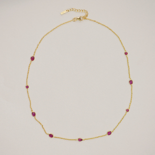 Vermeil红宝石进口手工包925银镀金项链lotusmann 即将售罄Ruby