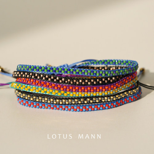 迷你波西米亚拼花两个一组 经典细手链Lotus Mann