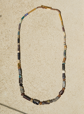 驻足. 匿名收藏.古董珠编绳与银镀金项链