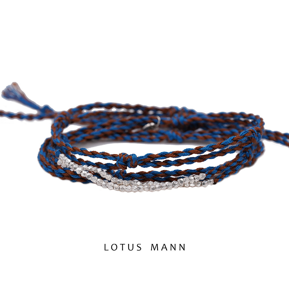 张子枫.星级单品Lotus Mann中世纪蓝.手打银珠.祈愿手链项链