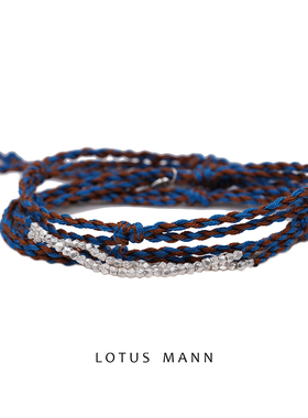 张子枫.星级单品Lotus Mann中世纪蓝.手打银珠.祈愿手链项链