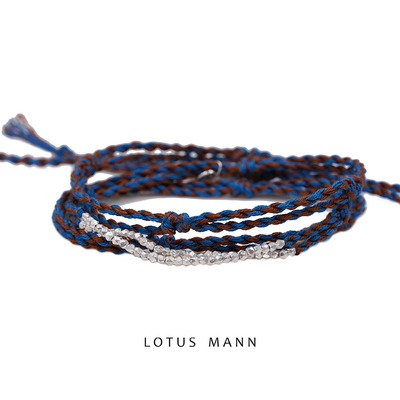 张子枫.星级单品Lotus Mann中世纪蓝.手打银珠.祈愿手链项链