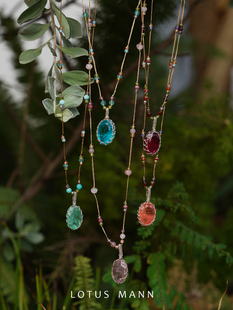 藤蔓花语.云裂水晶天然石编绳项链Lotus Mann