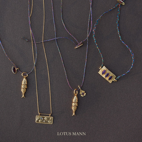 逆流而上 有鱼.银镀金锦鲤小鱼碧玺项链九紫离火6个幸运符金币