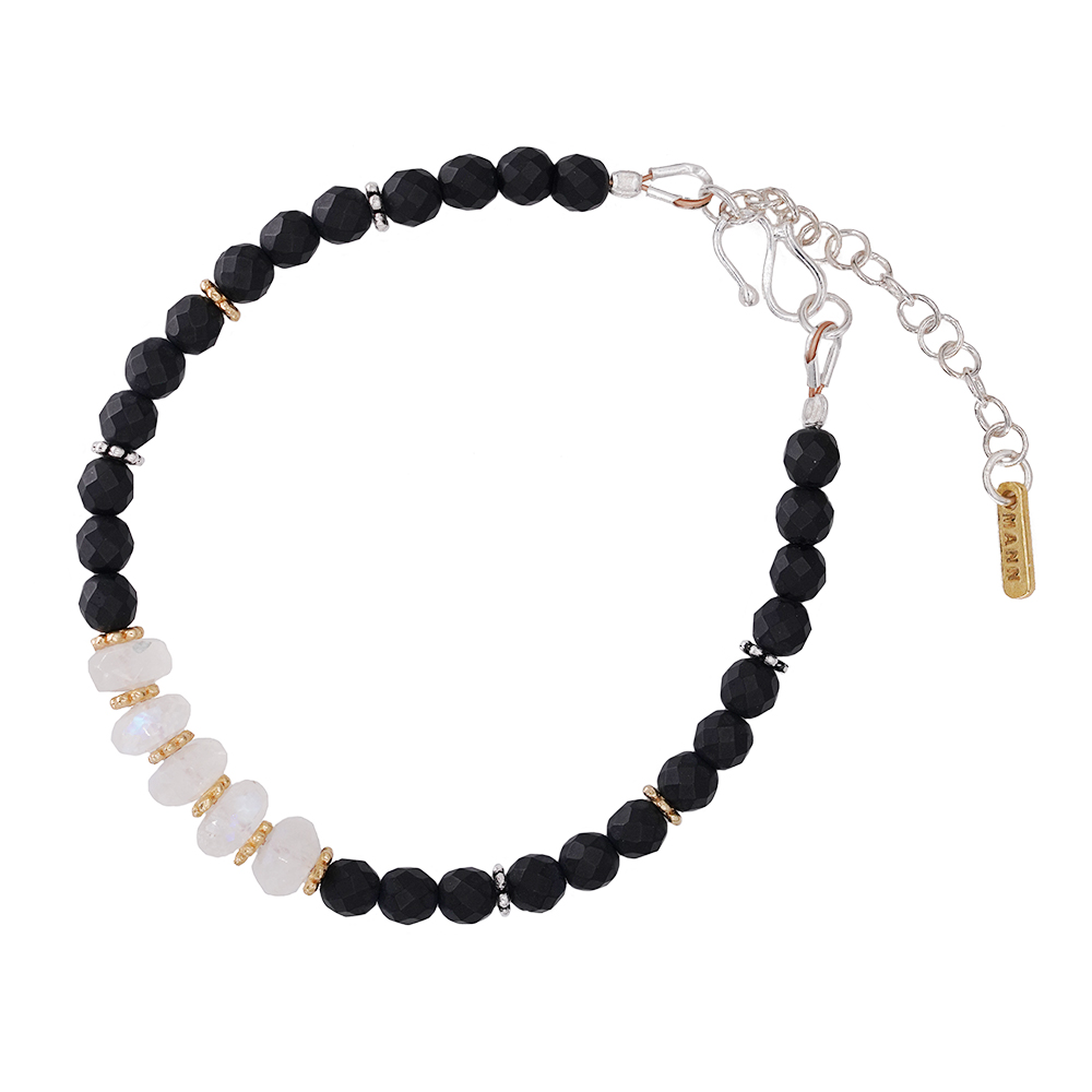 lotusmann纯银白磨砂小小月光石