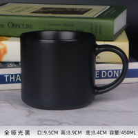Simple, fashionable and classic matte black ceramic mugs, custom LOGO milk cups, breakfast cups, coffee cups and water cups thumbnail 8