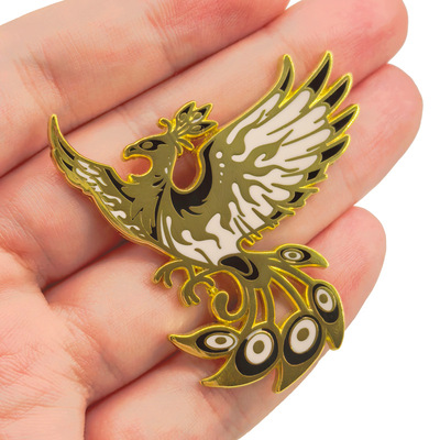 飞龙与凤凰金属ins风个性胸针