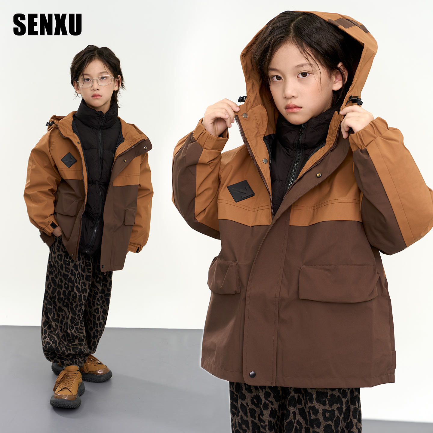 三合一冲锋衣羽绒服儿童冬款外套