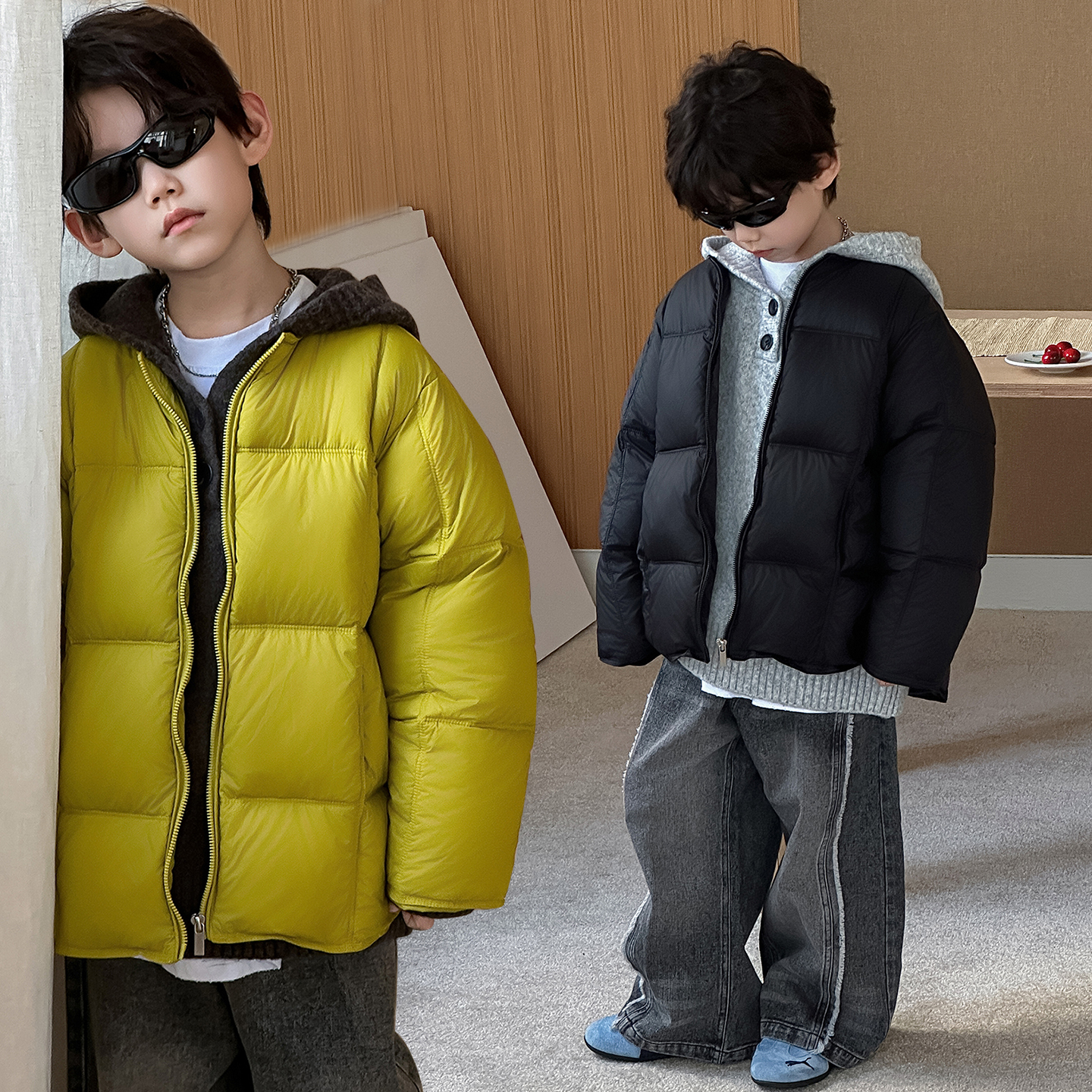 儿童羽绒服白鸭绒面包服