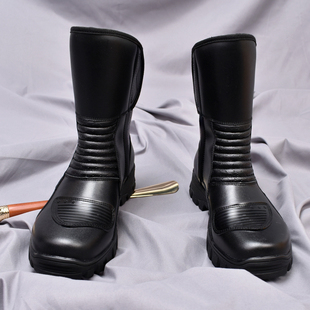 骑行靴防风机车牛仔皮靴男短筒休闲铁骑秋高帮马丁靴冬季保暖马靴