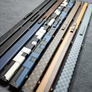 台球杆盒通杆双槽桌球杆盒斯诺克球杆盒黑八小头杆皮木杆盒杆包