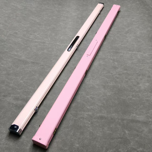 粉色台球杆盒女生铝合金一体通杆双槽中八小头中头杆盒杆筒