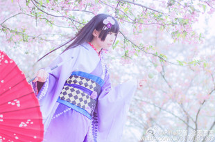 【翼方阁】定制!俺妹黑猫cos五更琉璃紫藤花和服cosplay女动漫