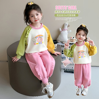 25新款拉布布女童卫衣长裤两件套