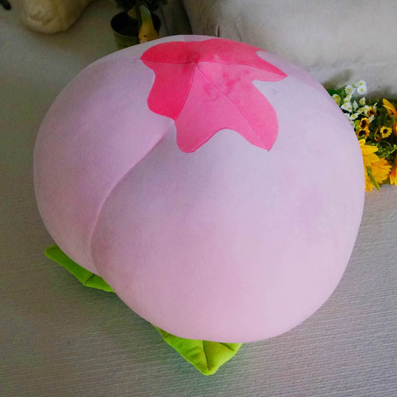 原创新款q版桃子 卡通抱枕靠垫 蟠桃毛绒玩具 水果 公主床上装饰