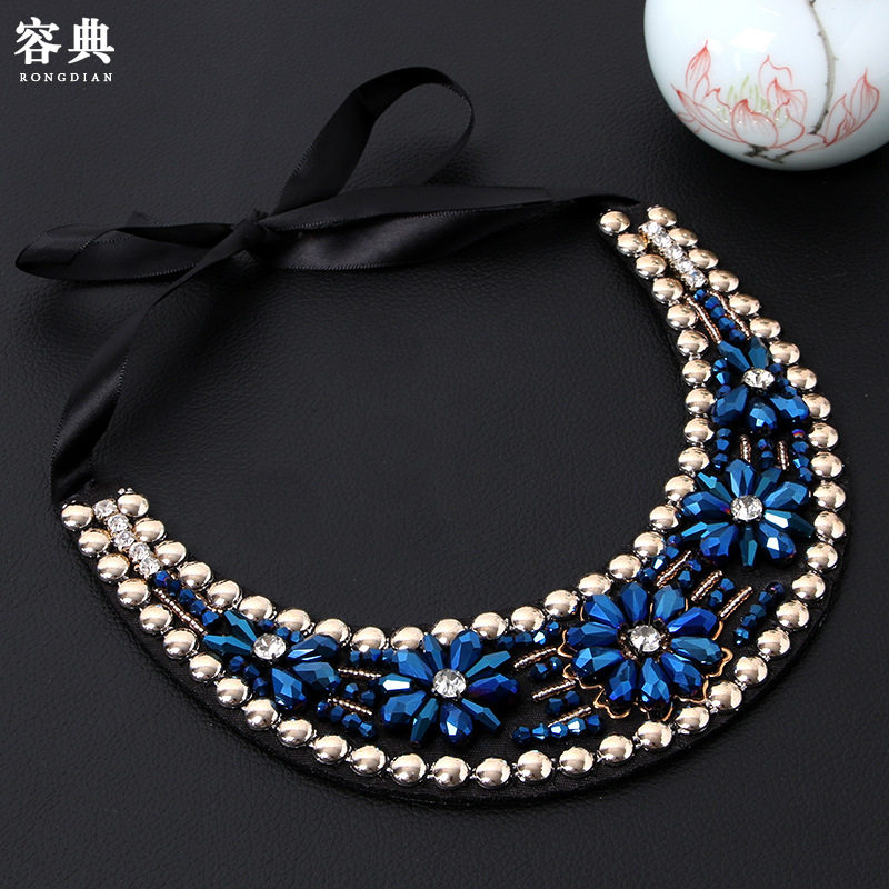 2019 NEW PRODUCTS VERSATILE CLOTHING DECORATION COLLAR KOREAN VERSION MOON FLORET FAKE COLLAR CRYSTAL FAKE COLLAR NECKLACE