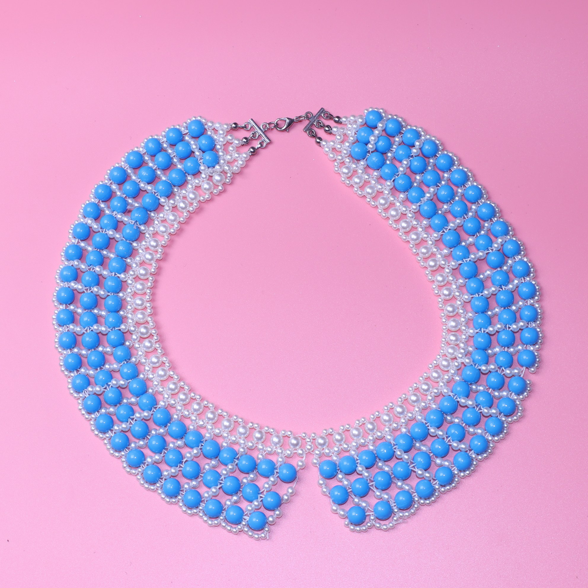 HOT SELLING FANCY HOLLOW PEARL FALSE COLLAR PEARL NECKLACE CLAVICLE CHAIN HANDMADE BEADED NECKLACE B03