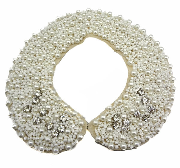 KOREA PERSONALITY JEWELRY SPARKLING DIAMOND PEARL FAKE COLLAR VERSATILE HANDMADE BEAD COLLAR NECKLACE