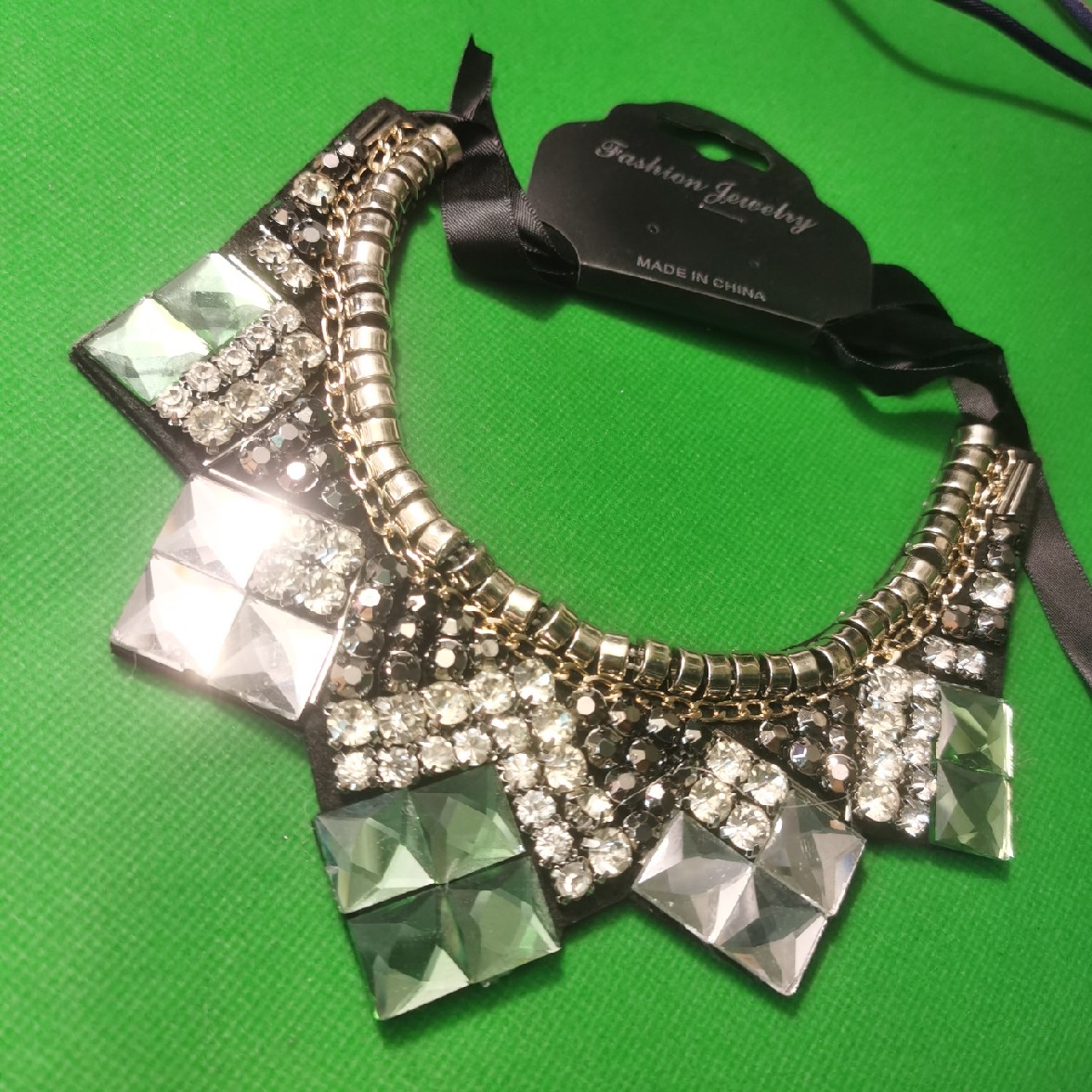 2019 KOREAN VERSION HANDMADE RHINESTONE FAKE COLLAR BIG DIAMOND SWEATER ACCESSORIES POPULAR NECKLACE DECORATIVE NECKLACE