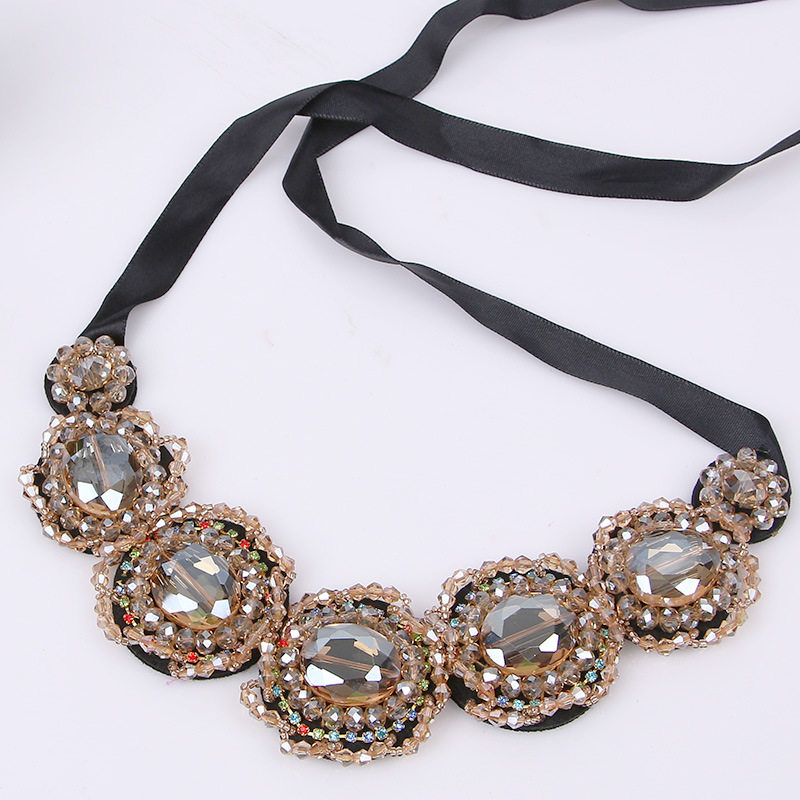 2019 WOMENS CANDY CRYSTAL BEADING FALSE COLLAR SHORT NECKLACE CLAVICLE CHAIN NECKLACE CLOTHING ACCESSORIES