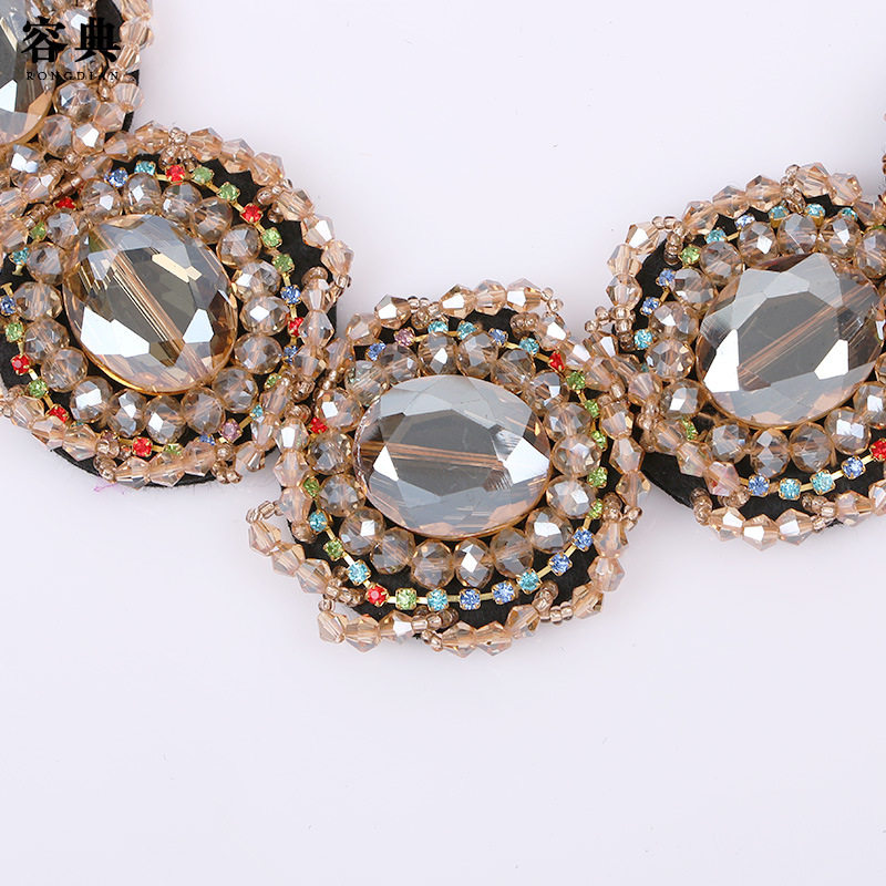 2019 WOMENS CANDY CRYSTAL BEADING FALSE COLLAR SHORT NECKLACE CLAVICLE CHAIN NECKLACE CLOTHING ACCESSORIES
