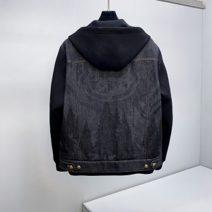 817P450 25冬新款 90%白鸭绒牛仔拼接微阔羽绒服  控598图片