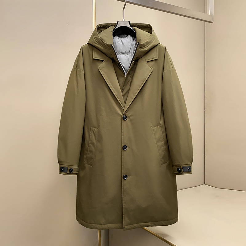 1008P58024冬季新款90%鹅绒中长款真二件套连帽羽绒服控788，男装羽绒服，钱塘2019