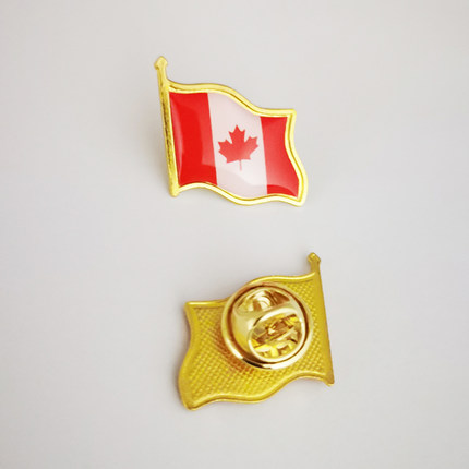 加拿大胸针学生校徽美国旗徽红旗小徽章 爱国胸牌会徽法徽公徽调