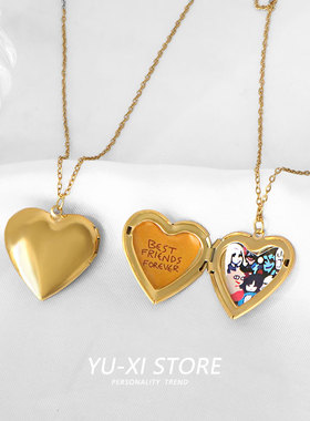 传说之下可折叠爱心项链男女百搭个性创意设计感小众合金吊坠饰品