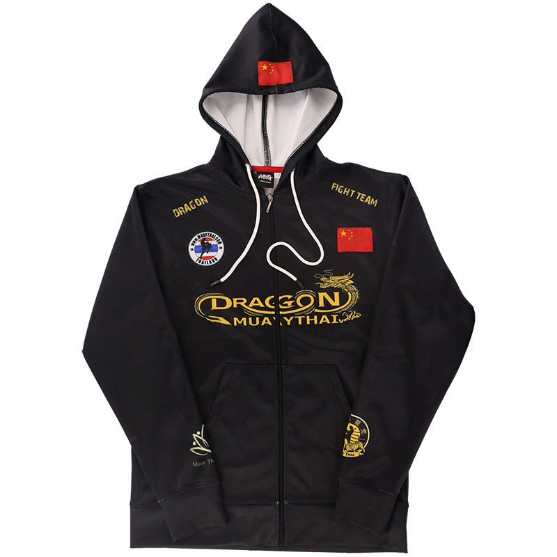 CHINESE DRAGON MMA SWEATER FIGHTING ZIPPER HOODED FITNESS LONG SLEEVE UFC FIGHTING THAI BOXING SPORTS JACKET MENS BROADCAST REQUEST