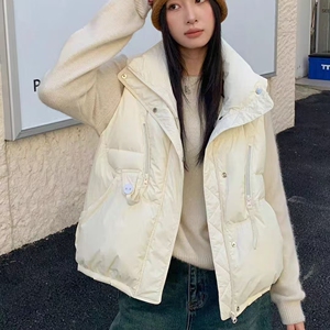 羽绒服马甲女2024冬季新品韩版修身显瘦外套百搭背心