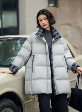 Awake girl美少女品牌羽绒服女短款连帽加厚白鸭绒运动个性外套