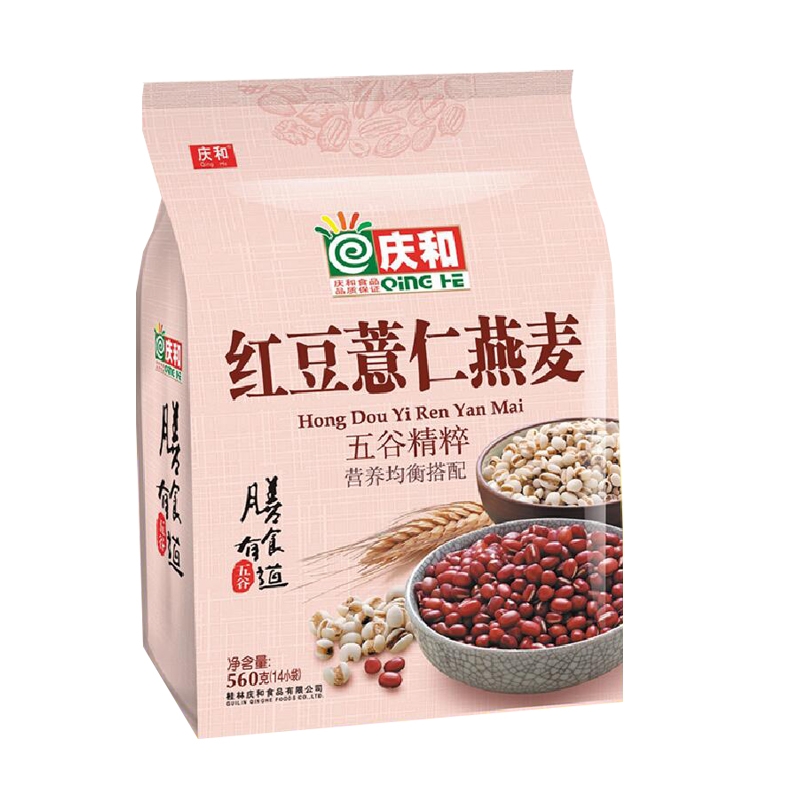 庆和红豆薏仁燕麦560g袋装五谷杂粮早餐燕麦片速食早餐 咖啡/麦片/冲饮 水果/坚果混合麦片 原图主图